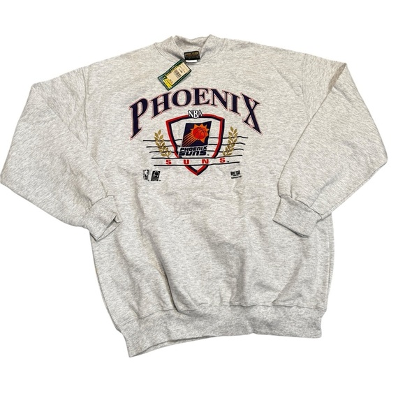 NOS 90s Vintage Home Team Advantage Phoenix Suns NBA Mock Neck Size XL Gray - Picture 1 of 7